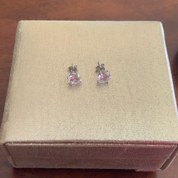 Nordstrom rack Sterling Silver Round Cut CZ Studs earrings - Picture 3 of 10